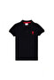 Boys' Black Basic Polo Collar T-Shirt 50262958-VR046