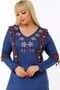 V-Neck Tasseled Skirt Ruffled Long Sleeve Embroidered Full Length Dress - 5