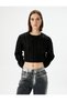 Crop Sweater Knitted Crew Neck Braid Textured - 3