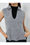 Knitted Sweater Polo Neck with Side Slit Detail - 5