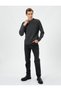 Crew Neck Sweater Slim Fit Textured Ribbed Long Sleeve - 2