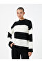 Knitted Sweater Drop Shoulder Light Stand Collar - 3