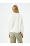 Half-Zip Knitwear Sweater High Collar Rubber Knit Detailed Soft Textured - 4