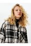 Hooded Plaid Lumberjack Shirt Jacket Soft Textured with Pocket Detail - 2