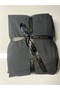 Black Organic Fabric Double Duvet Cover Set with Elastic Bottom Sheet - 5