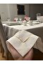 Piko Sarma Detailed Polyester Linen Seamless Tablecloth Cream