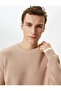 Basic Knitwear Sweater with Fabric Detail Crew Neck - 2