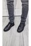 New Collection Genuine Leather Skin Black Men's Leather Comfort Sports Shoes - 3