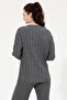 Women's Gray Melange Crew Neck Sweater 50253028-Vr086 - 5