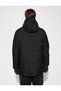 Snow Coat Hooded Label Detailed Zippered Double Pocket - 4