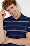 Men's Navy Blue Polo Neck T-Shirt 50247784 -Vr033 - 2