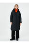 Quilted Long Coat Hooded with Pockets - 3