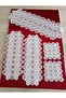 New Luxury Runner Living Room Coffee Table Table Cover Set French Laced Dowry Set WHITE 5 Pieces - 6