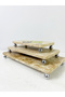 Travertine Presentation Set, Presentation Serving Set, Set of 3, Silver Ball Feet - 8