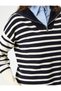 Oversize Sweater Stand Collar Half Zippered - 5