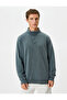 Washed Sweatshirt Stand Collar Button Detailed Cotton - 3