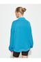 Stand Collar Sweatshirt Slogan Printed Comfortable Cut - 5
