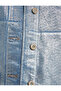 Denim Jacket with Metallic Look Pocket Detail Comfortable Cut Metal Buttons - 7