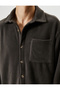 Fleece Shirt Pocket Detailed Classic Collar Buttoned Soft Textured - 5