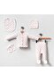 Hospital Release Newborn Cotton 5-Piece Bodysuit Set Ecru Fabric Pink Heart Boxed Casual - 5