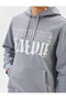 Hooded Sweat Slogan Printed Kangaroo Pocket Detailed - 5