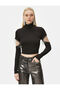 Crop T-Shirt Long Sleeve with Window and Metal Accents - Handcrafted Collection - 3