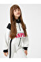 Sweatshirt High Collar Half Zipper Long Sleeve Printed Color Contrast