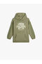 Hooded Sweatshirt City Printed Kangaroo Pocket Raised Cotton