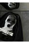 Winter Crew Neck Printed Sweatshirt - Black - 3