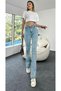 Gold Light Blue Snow Flare Leg Jeans High Waist Flare Jeans Recovery ( Extra Comfortable) - 5