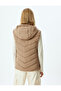 Inflatable Vest Hooded Quilted Zippered Pocket Comfortable Fit - 4