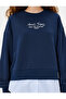 Oversize Sweatshirt Crew Neck Slogan Fabric Detailed - 5