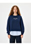 Oversize Sweatshirt Crew Neck Slogan Fabric Detailed - 3