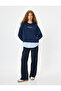 Oversize Sweatshirt Crew Neck Slogan Fabric Detailed - 2