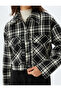 Buttoned Tweed Bomber Jacket with Flap Pocket Detail - 5