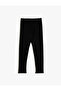 Ribbed Leggings with Glittery Elastic Waist - 2