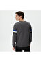 Men's Regular Fit Long Sleeve Crew Neck Color Blocked Dark Gray Knitwear - 2