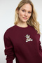 Bordo Regular/Normal Kalıp Nakışlı Kalın Örme Sweatshirt TWOAW25SW00050 - 2