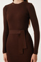 Women's Dark Brown Crew Neck Lycra Knitwear Dress MT00104 - 5