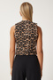 Women's Black Mink Leopard Patterned Stamp Vest To00154 - 6