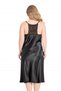 Plus Size Black Long Double Satin Dressing Gown Nightgown Set 6173 - 4