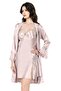 Powder Pink Short Two-Piece Satin Robe Nightgown Set 7623