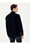 Navy Blue Regular Fit Long Sleeve Velvet Shirt 50276943-Vr033 - 5