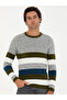 Khaki Slim Fit Crew Neck Knitwear Sweater 50271626-Vr027