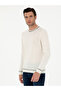 White Slim Fit Wool Blend Crew Neck Knitwear Sweater 50271571-Vr013