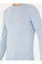 Light Blue Slim Fit Crew Neck Knitwear Sweater 50270174-Vr003 - 6