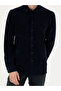 Navy Blue Regular Fit Long Sleeve Velvet Shirt 50276943-Vr033 - 6