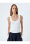 Ribbed Athlete's T-Shirt with Thick Straps and Button Detail, Cotton - 3
