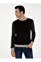 Black Slim Fit Cotton Blend Crew Neck Knitwear Sweater 50272470-Vr046 - 3
