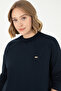 Women's Navy Blue Crew Neck Sweatshirt 50296903-Vr033 - 2